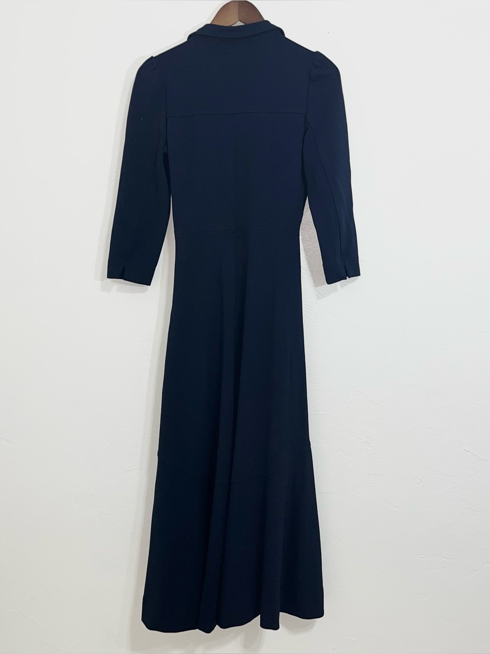 ME+EM Navy Tailored Split Neck Midi Dress 3/4 Sleeve Pocket Size 6 - Picture 10 of 14